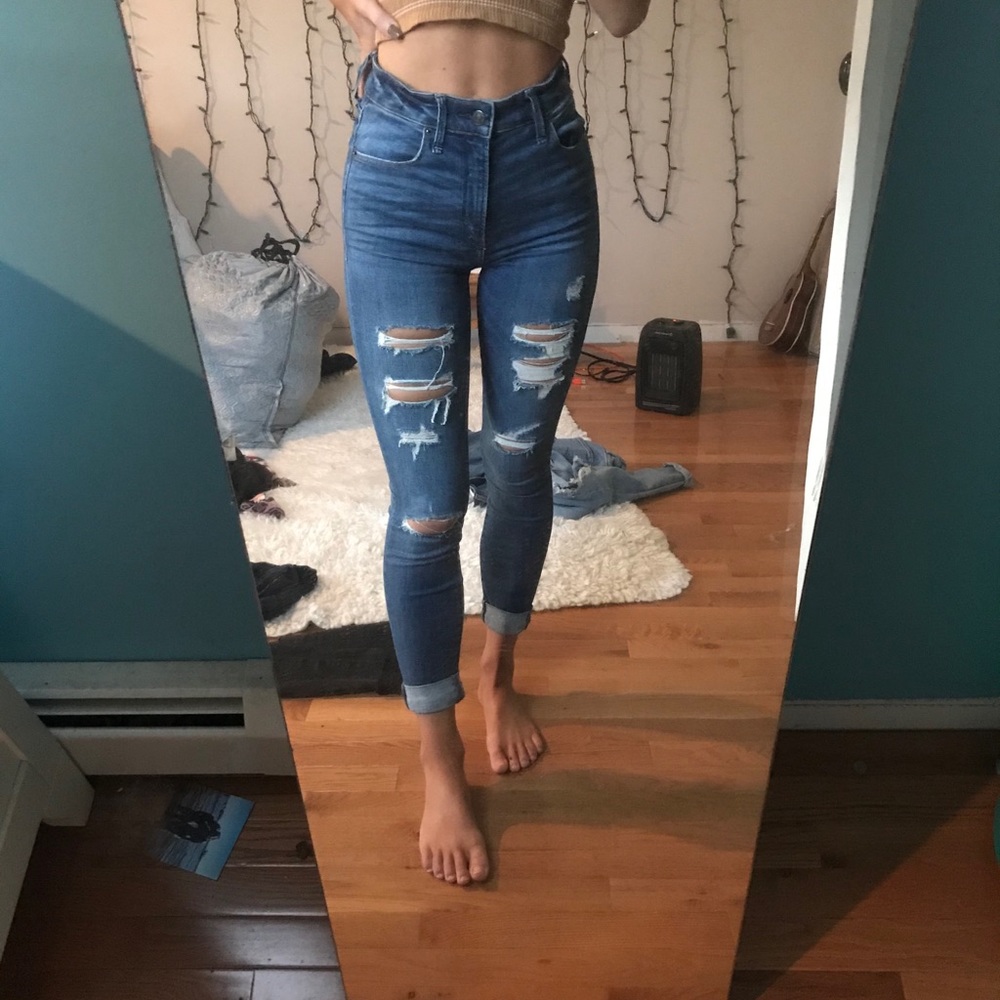 Abercrombie ripped skinny jeans size 24/00